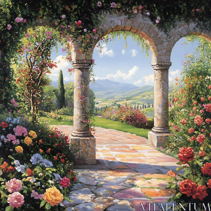 Floral Archway Serenity AI Image