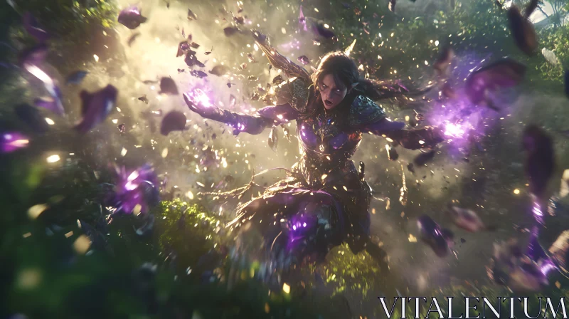 Mystical Forest Elf Unleashing Magic