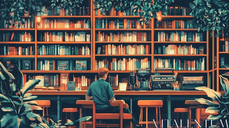 Cozy Cafe in a Library