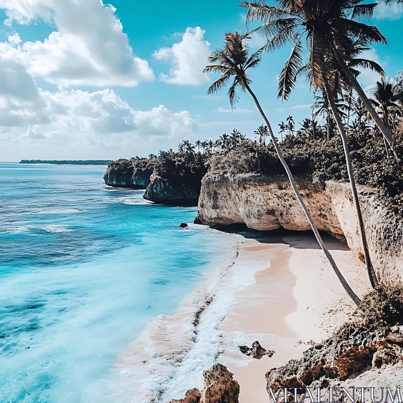 Seaside Cliffs and Palm Trees