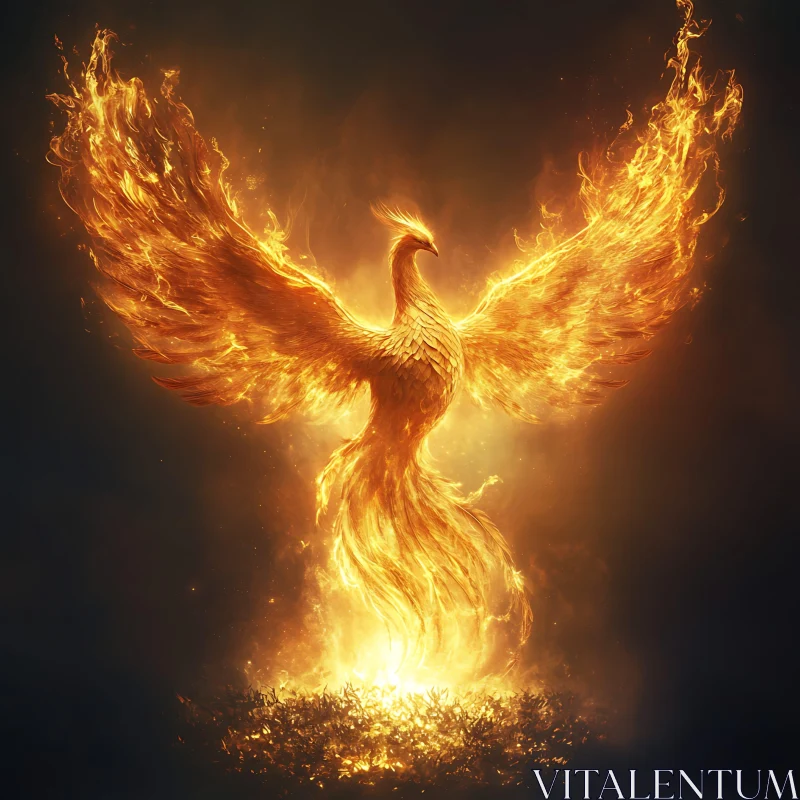 Fiery Phoenix Rebirth AI Image
