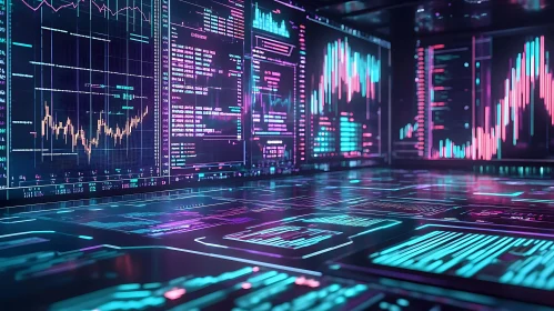 Digital Interface: Neon Infused Data World