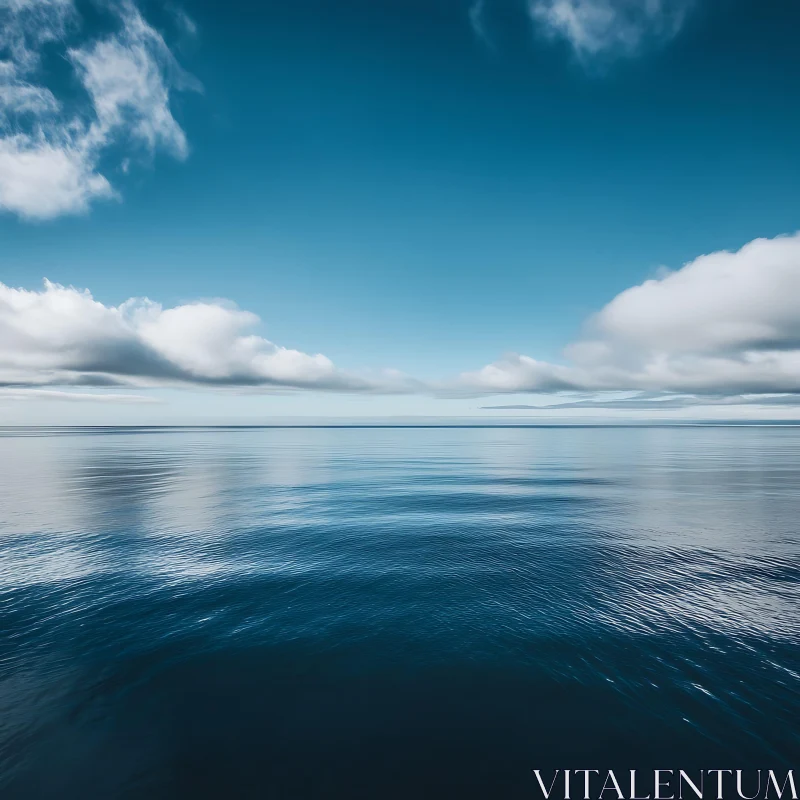 Peaceful Ocean View with Cloudy Sky