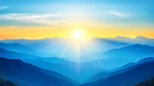 Mountain Range at Sunrise