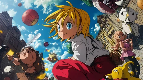 Dynamic Anime Artwork - Urban Adventure