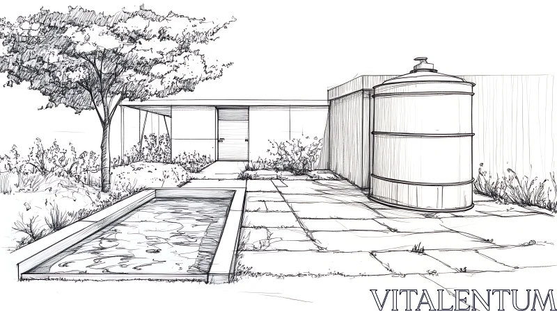 Contemporary Garden Design Illustration