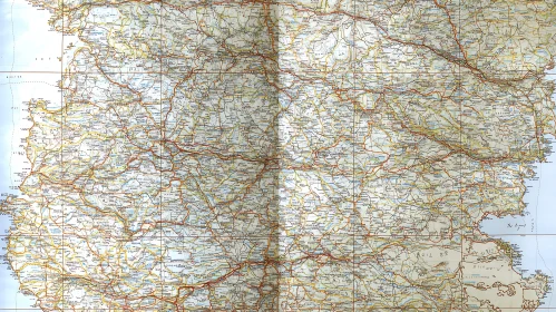 Antique Topographic Map Fine Art