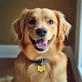 Content Golden Retriever Puppy at Home