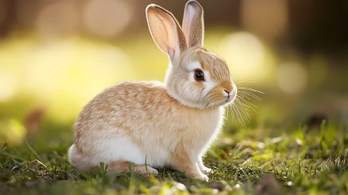 Fluffy Bunny in Grassy Field