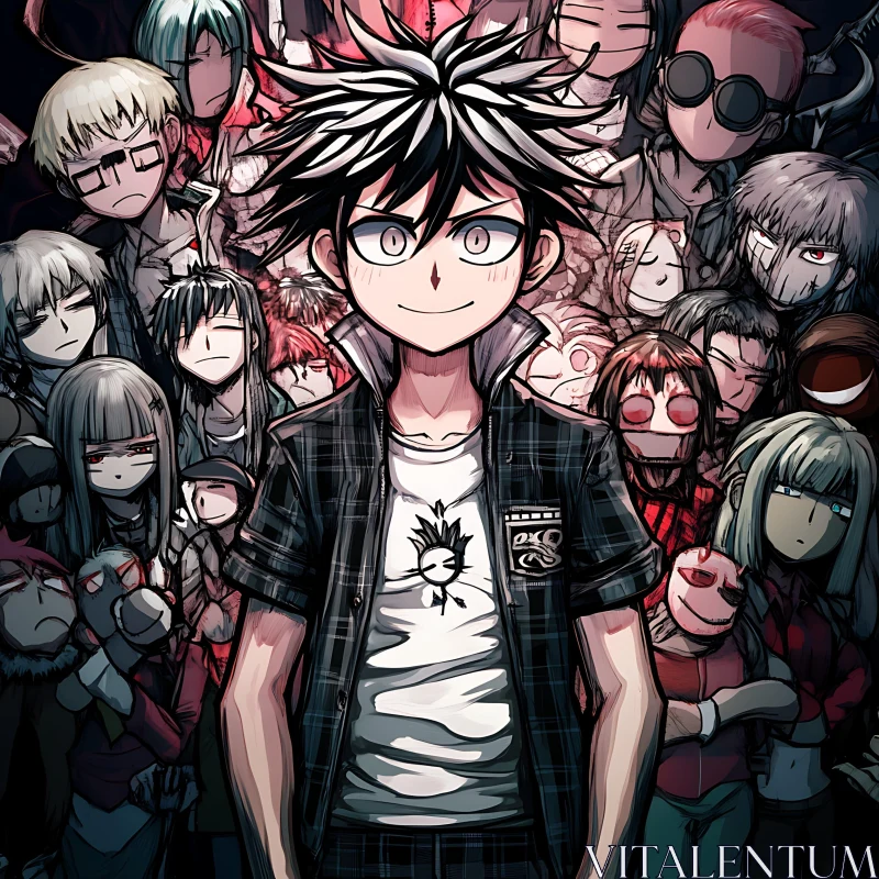 Creative Anime Character Ensemble Artwork AI Image