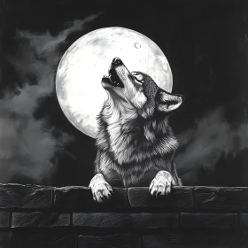 Wolf's Serenade Under Moonlight