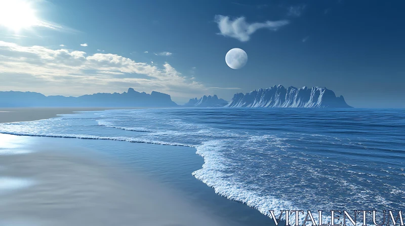 Peaceful Ocean at Night