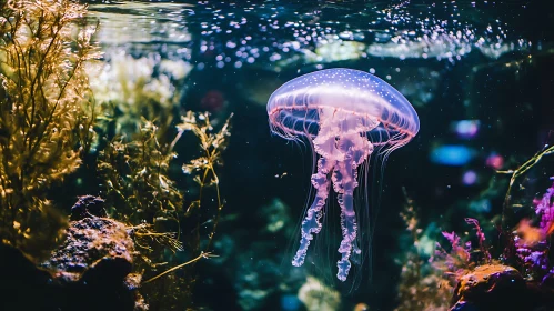 Underwater Serenity: A Jellyfish's Dance