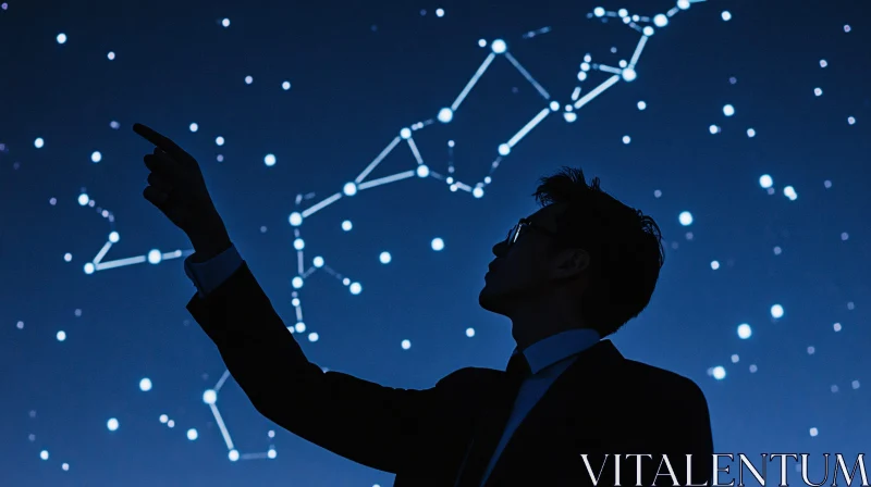 Person and Starry Night Sky