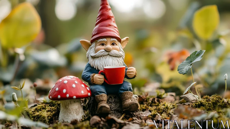 AI ART Garden Gnome's Coffee Break