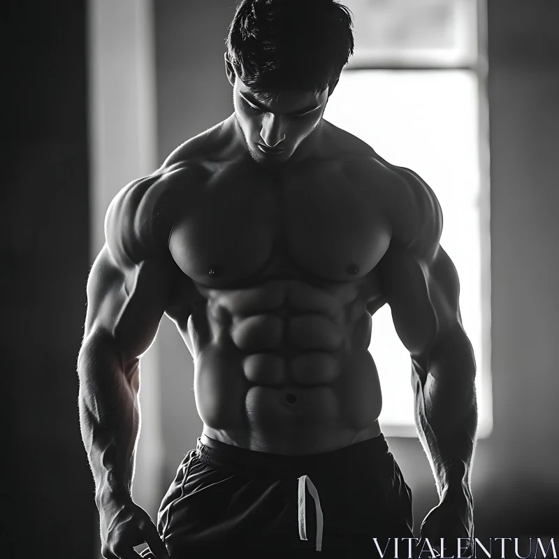 Monochrome Muscle Man: A Study in Strength
