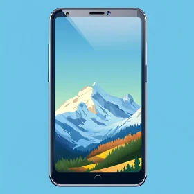 Serene Mountain Landscape on Mobile Device