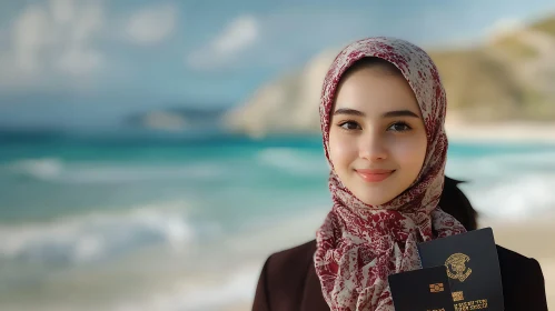 Woman in Hijab with Passports