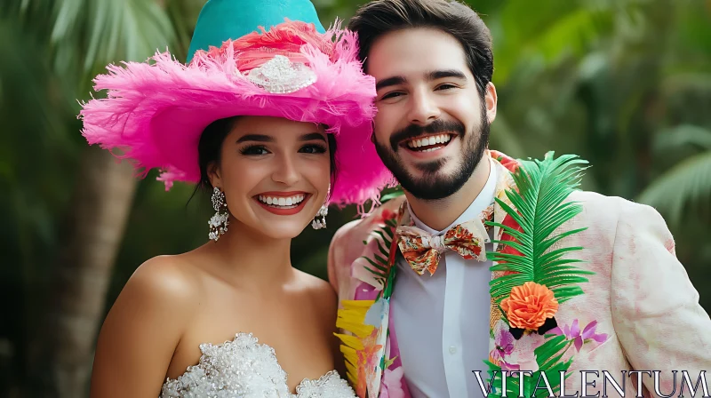 Radiant Couple Celebrating Love AI Image
