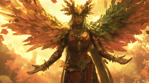 Leaf Winged Angel in the Woods