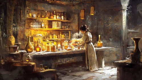 Ancient Alchemist at Work