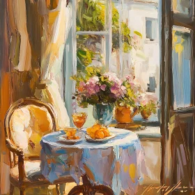 Floral Still Life by the Window