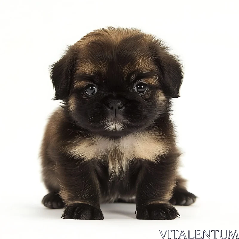 Cute Brown and Beige Fluffy Puppy