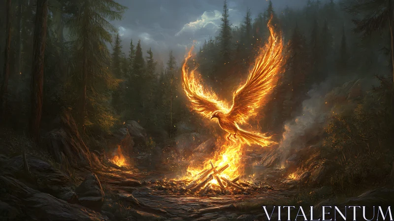 Flaming Bird in the Dark Woods