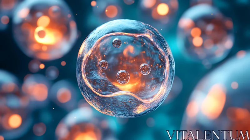 Translucent Spheres with Teal Backdrop