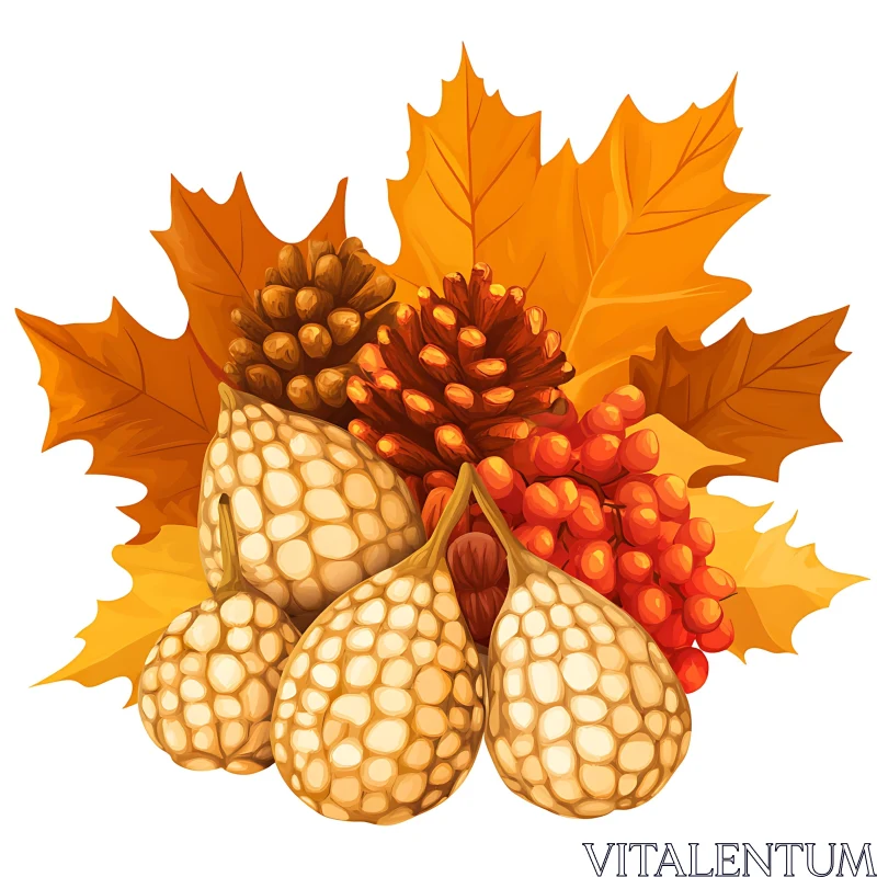 Fall Harvest Arrangement with Pinecones