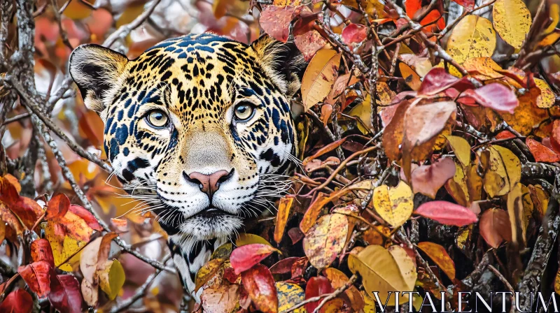 Camouflaged Jaguar in the Fall