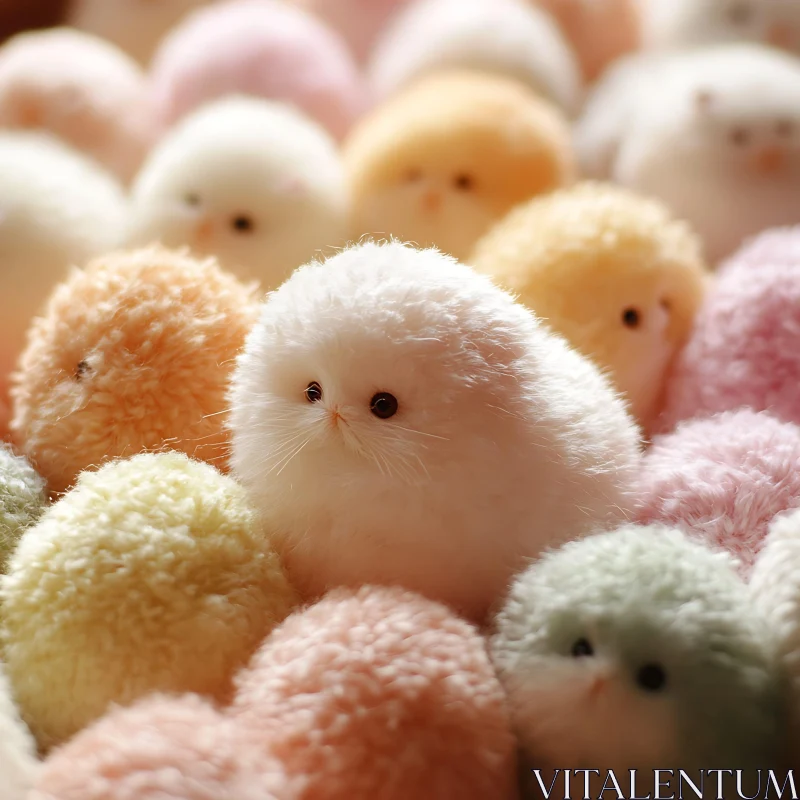 Collection of Fluffy Pastel Animals