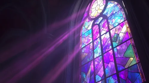 Illuminated Stained Glass Window