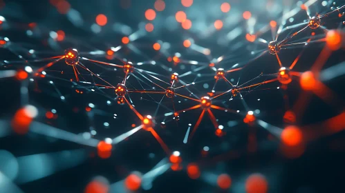 Abstract Network of Glowing Spheres
