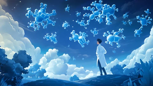 Blue Virus Structures and Scientist