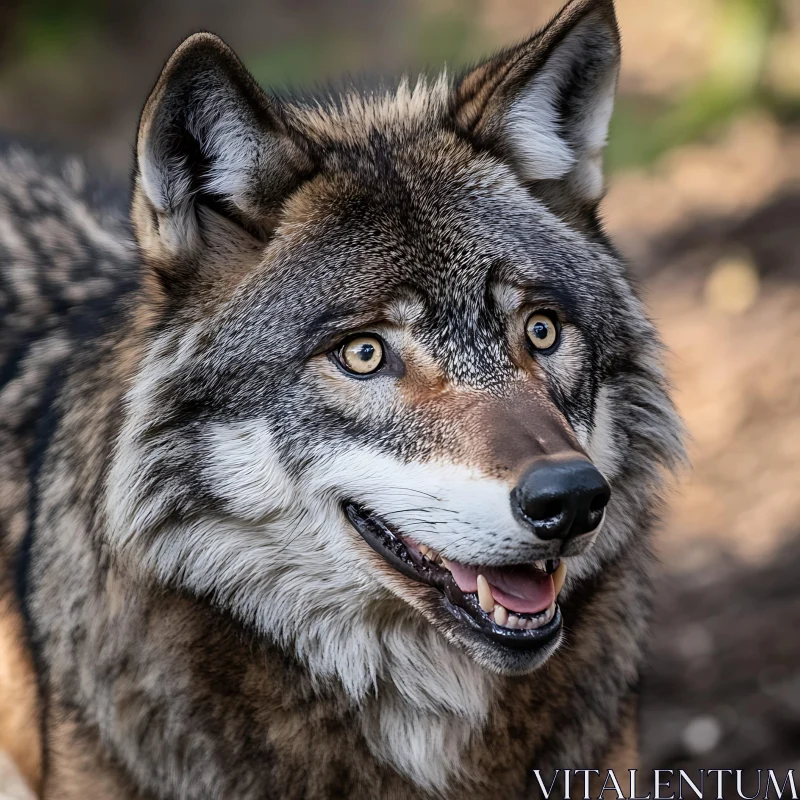 Wolf Portrait with Intense Gaze