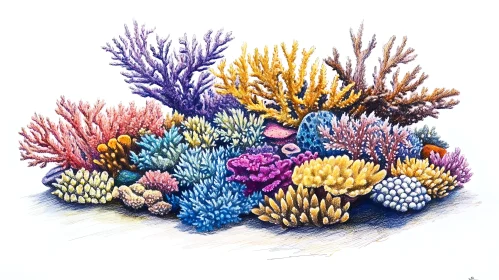 Underwater Coral Garden Illustration