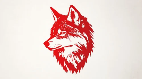 Red Wolf Head Illustration