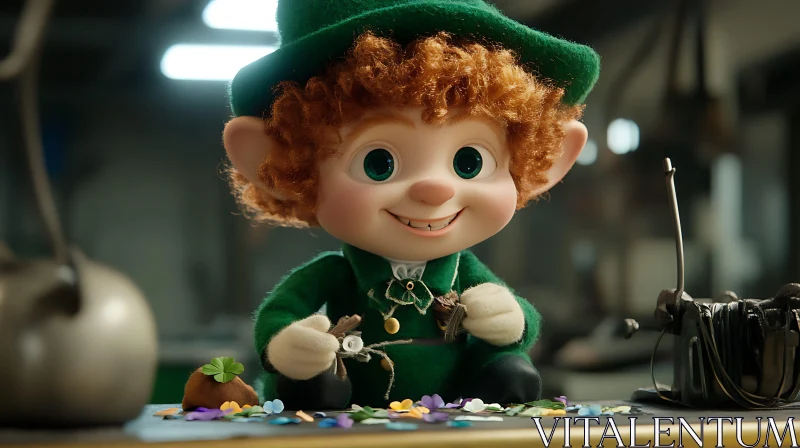Lucky Leprechaun in His Whimsical Workshop