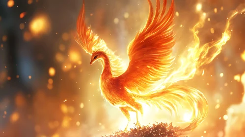 Flaming Phoenix Illustration