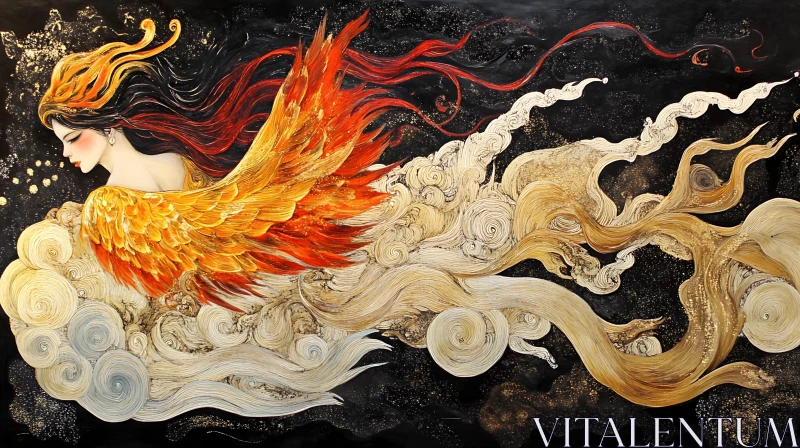 Celestial Woman in Flight