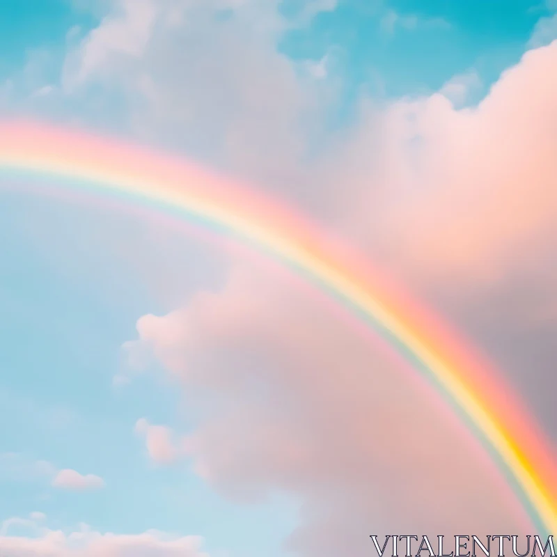 Rainbow in Pastel Sky