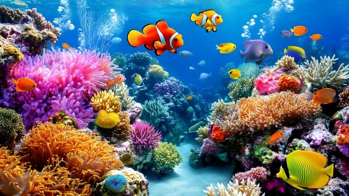 Underwater World of Coral and Fish