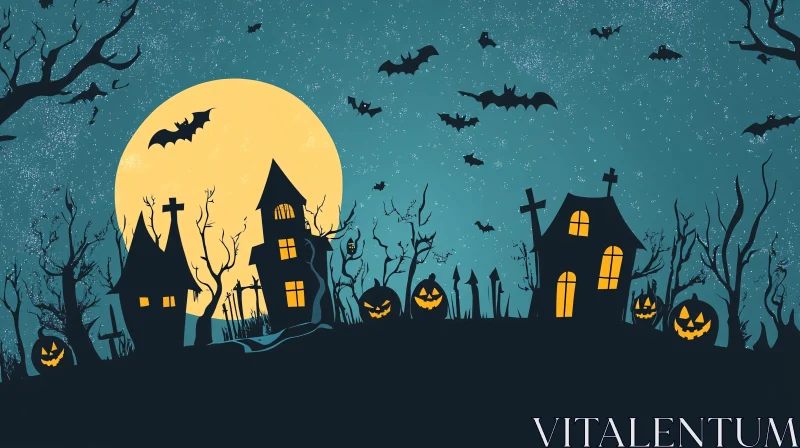 Halloween Night Spooky Scene