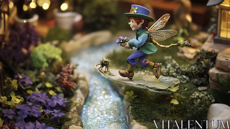 AI ART Whimsical Fairy Adventure by the Sparkling Stream