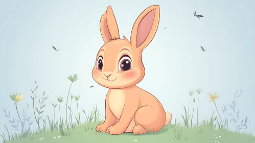 Cute Bunny Cartoon Illustration