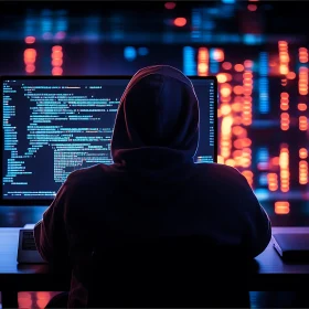 Cybersecurity Hacker at Work