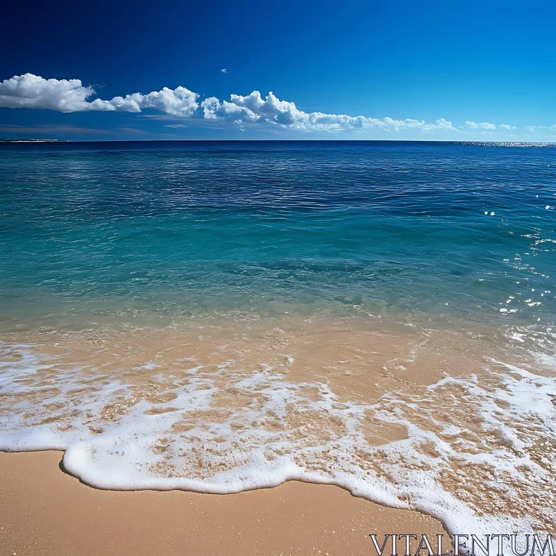 AI ART Seashore Waves and Sandy Beach