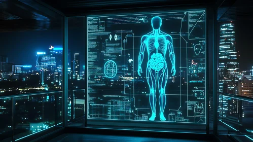 Human Anatomy Interface with City Lights