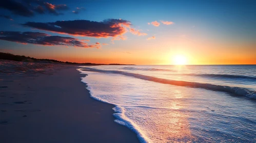 Tranquil Ocean Sunset at the Beach